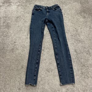 Ted Baker London Skinny Ankle Denim Jeans Womens 25 Raw Hem High Rise Stretch